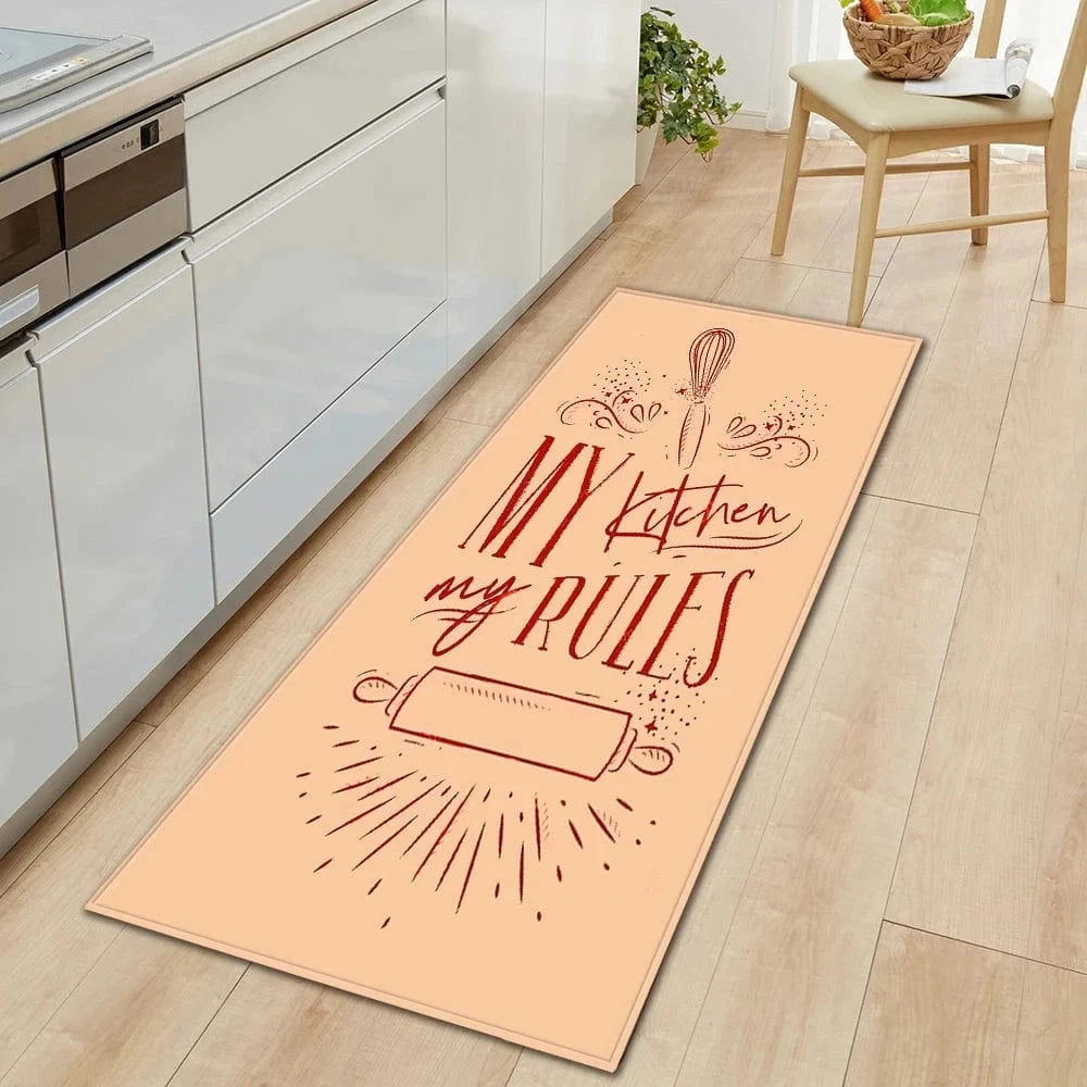 Cosysol Beige / 40cmx60cm Tapis de Cuisine My Kitchen My Rules Beige