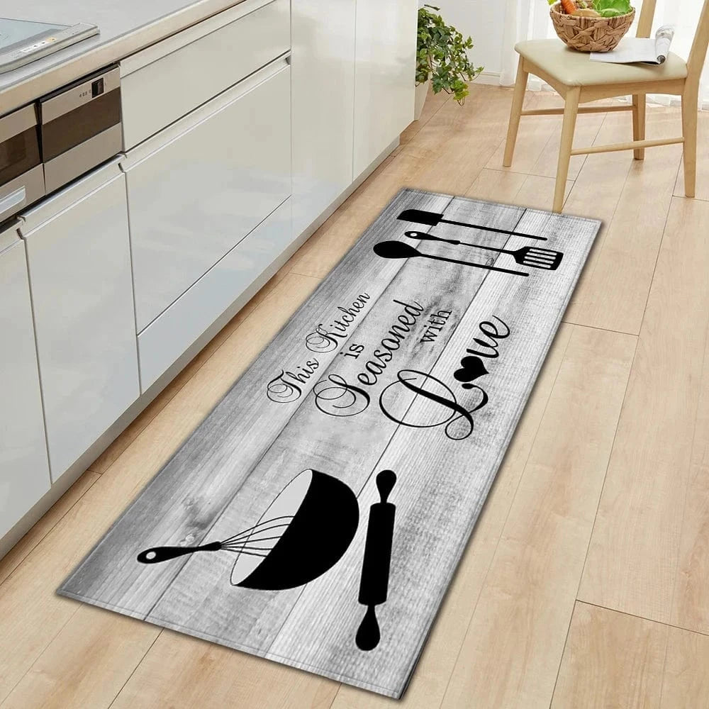 Cosysol Gris / 40cmx60cm Tapis de Cuisine This Kitchen is Seasoned With Love