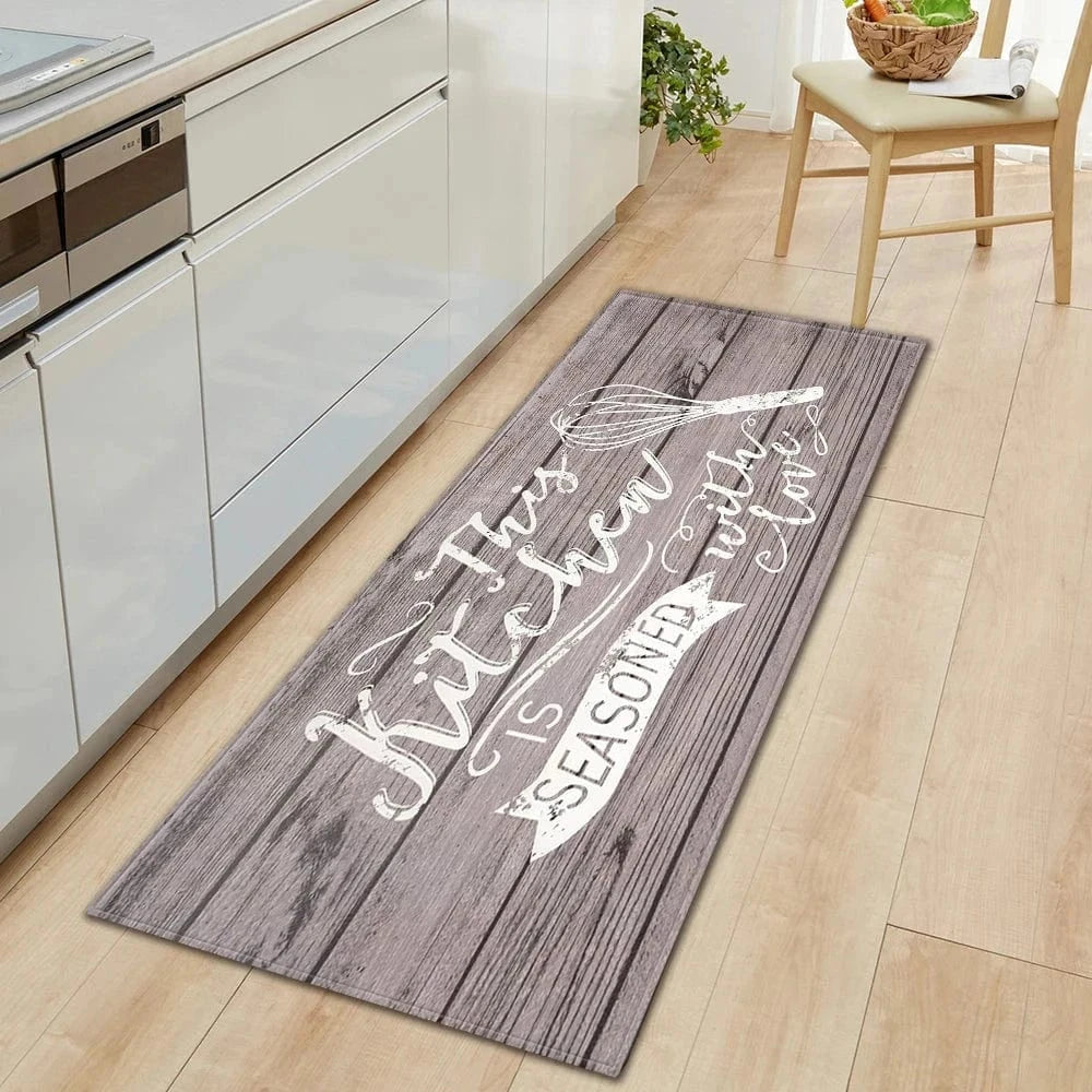 Cosysol Gris / 40cmx60cm Tapis de Cuisine This Kitchen is Seasoned With Love Gris