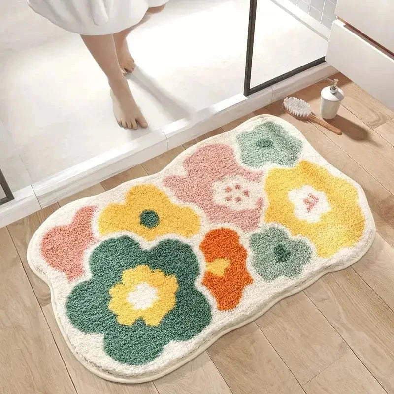 Ma boutique Flower Tapis de salle de bain à motif floral mignon