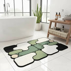 Tapis de sol absorbant diatomées vert pour un intérieur sec et élégant