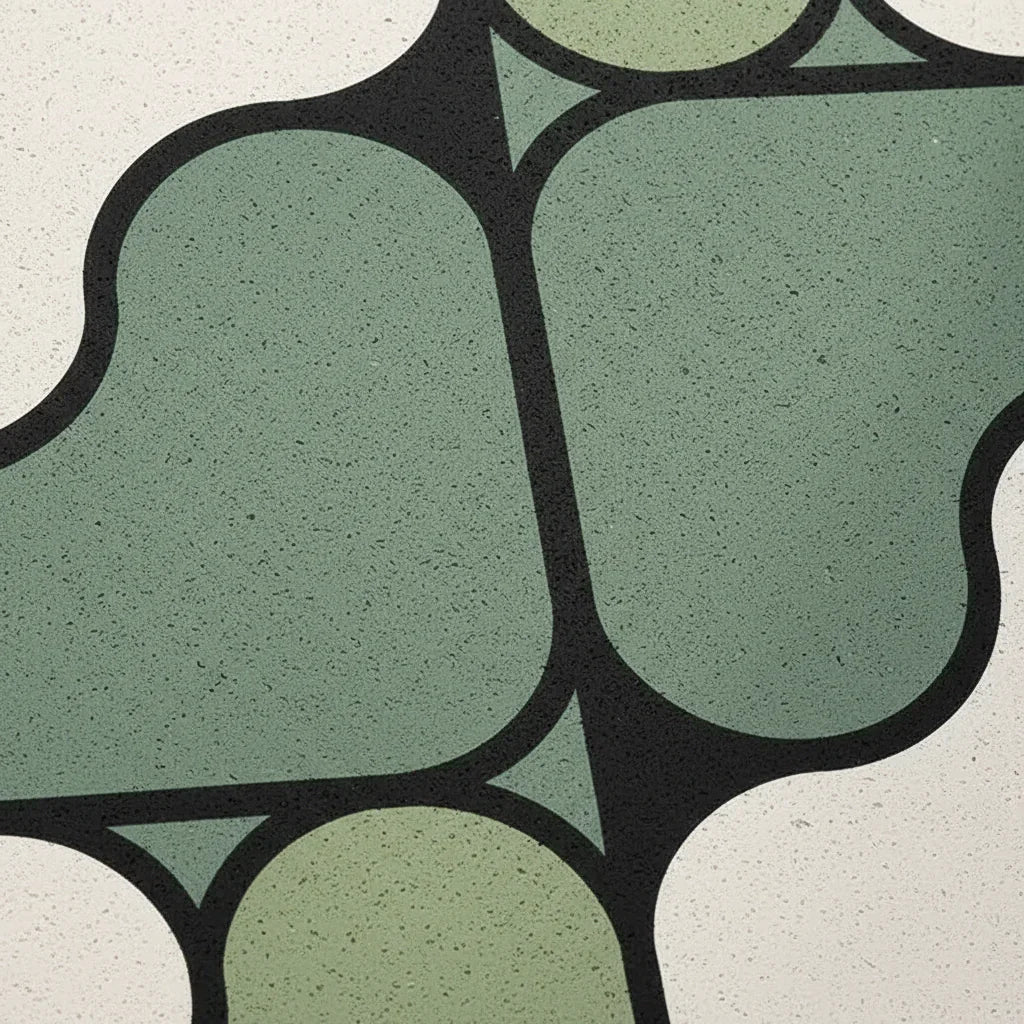 Tapis de sol absorbant diatomées vert pour un intérieur sec et élégant