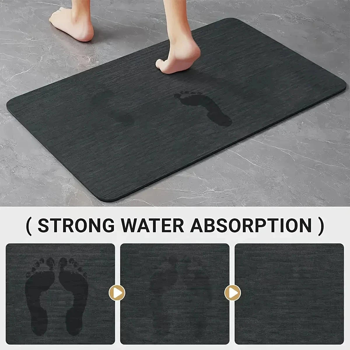 Ma boutique Tapis de sol absorbant en boue de diatomées Bleu