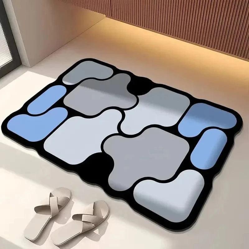 Ma boutique Bleu / 40CMx60CM Tapis de sol absorbant en boue de diatomées Bleu