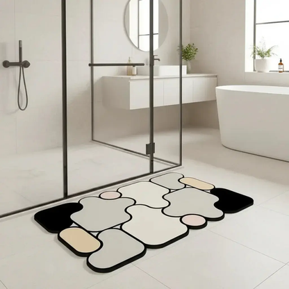 Tapis de sol diatomées beige absorbant et élégant