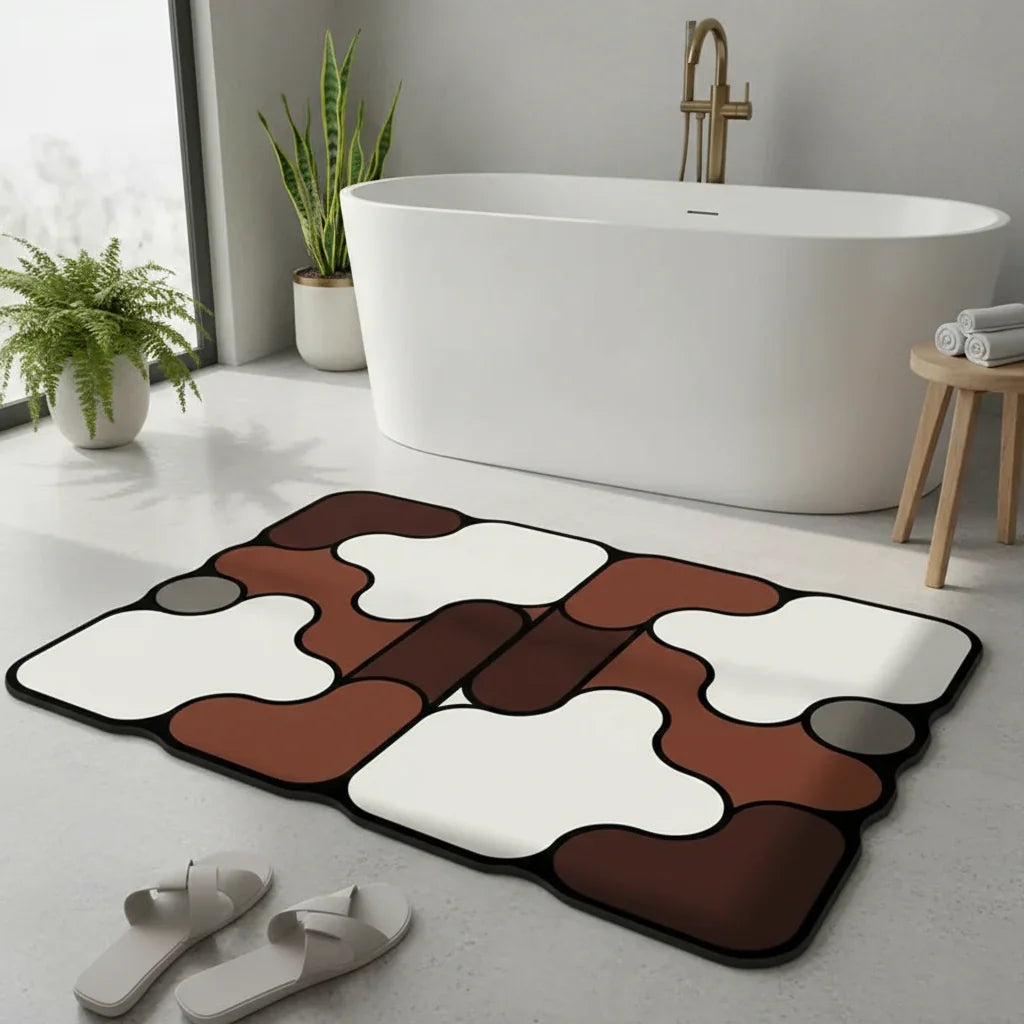 Tapis de sol diatomite maron absorbant