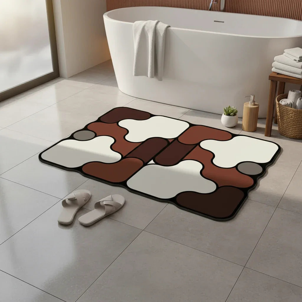 Tapis de sol diatomite maron absorbant