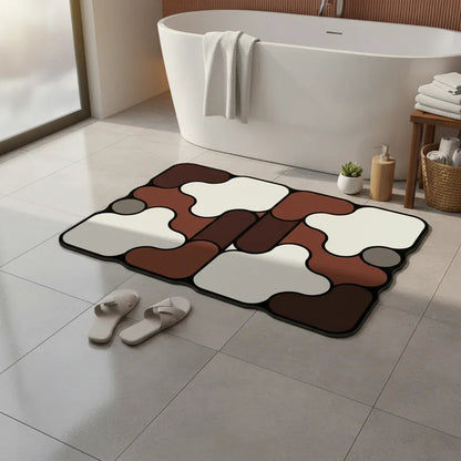 Tapis de sol diatomite maron absorbant
