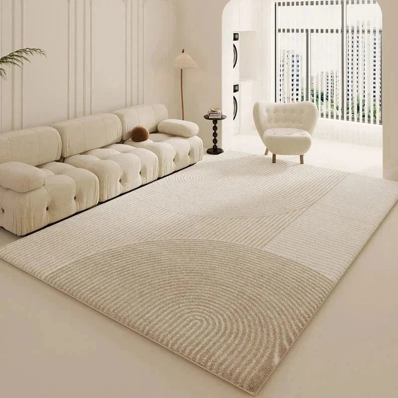 Ma boutique Beige / 80x120cm Tapis de style Wabi-sabi Beige Rayure élégante