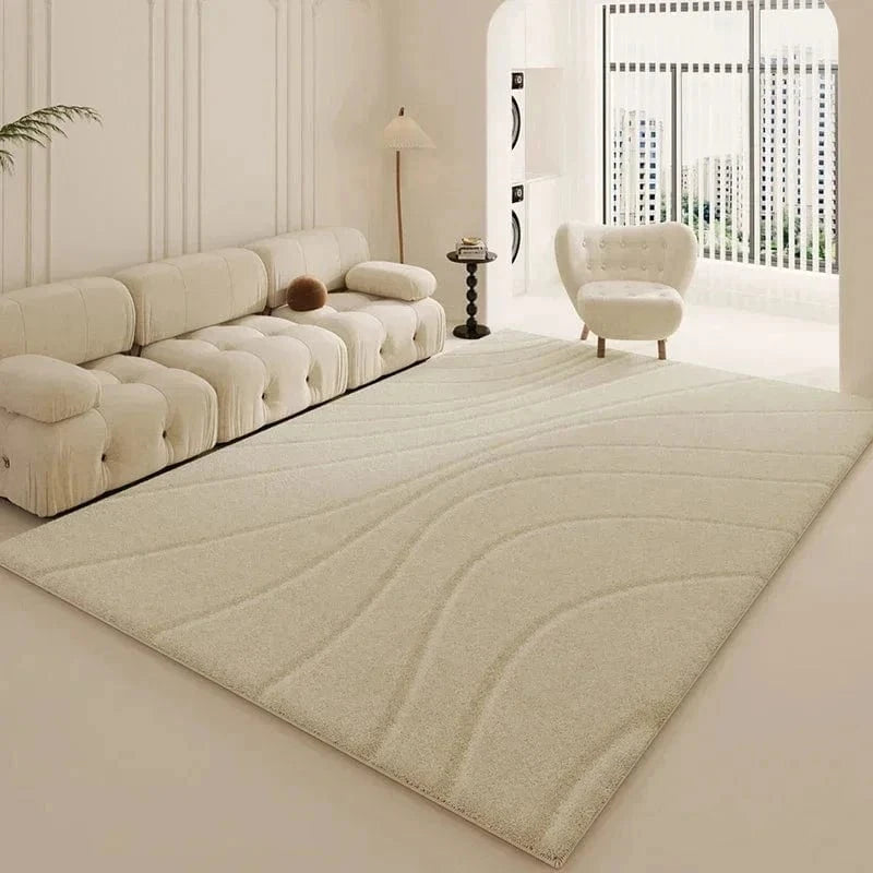 Ma boutique Beige / 80x120cm Tapis de style Wabi-sabi Beige vague ondulant