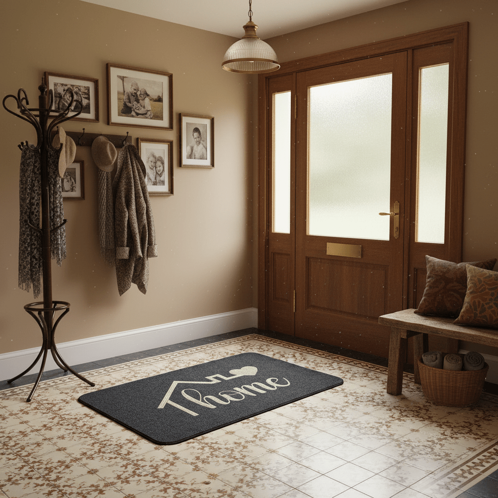 Tapis d'entrée confortable maison accueillante
