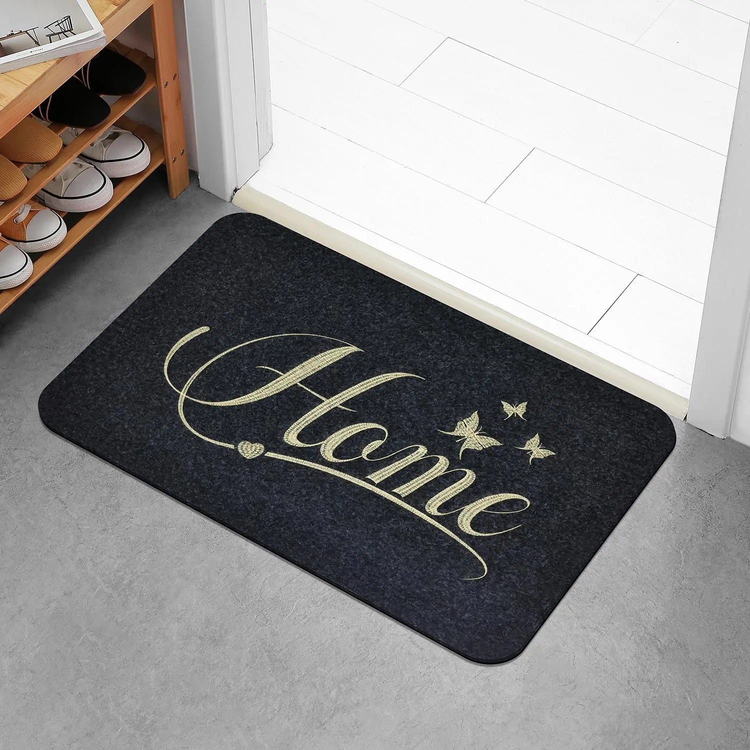 Tapis d'entrée confortable papillons