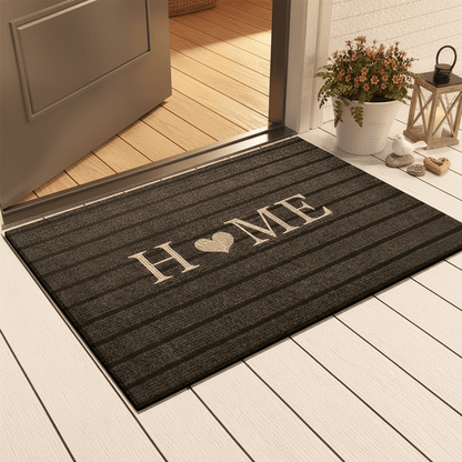 Tapis d'entrée maison cœur