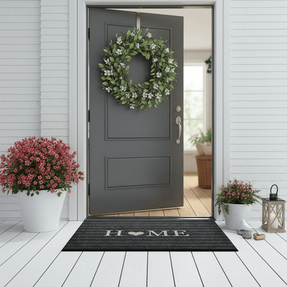 Tapis d'entrée maison cœur