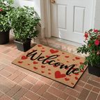 Tapis d'entrée motif cœurs