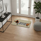 Tapis d'entrée rayé à motif teckel