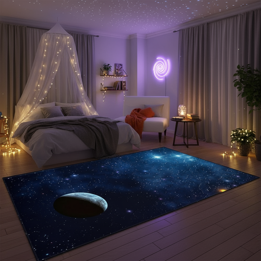 Tapis enfant espace total pour une chambre ludique et moderne