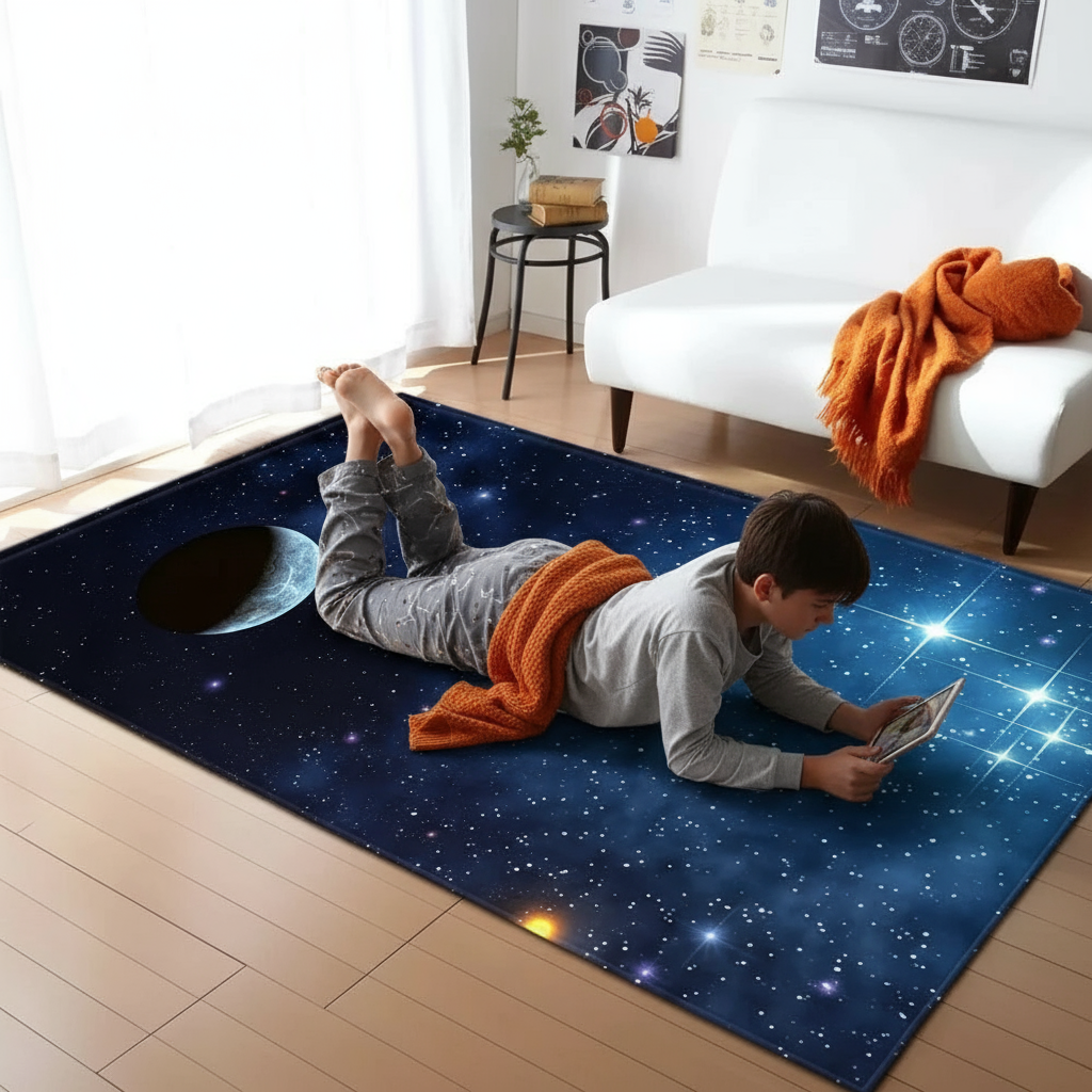 Tapis enfant espace total pour une chambre ludique et moderne