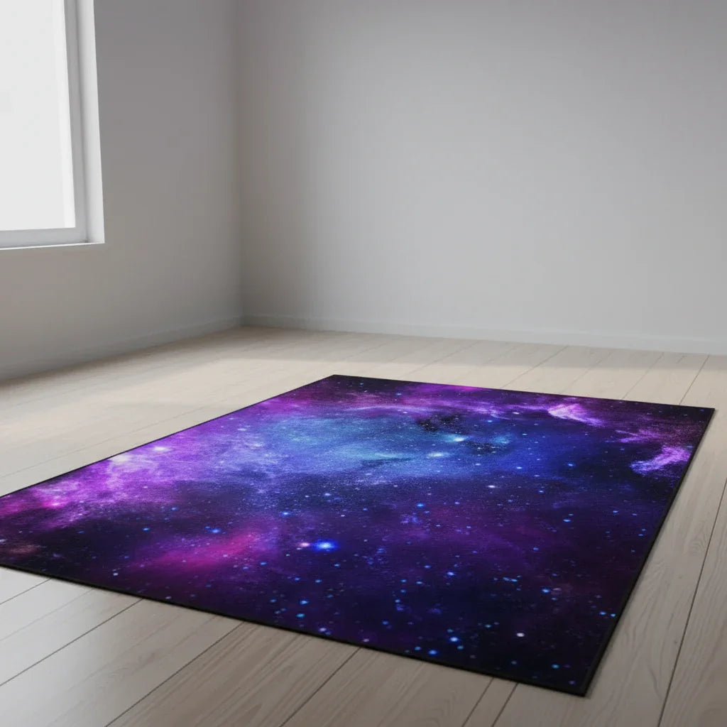 Tapis enfant nébuleuse violette pour une chambre magique Violet / 40x60cm