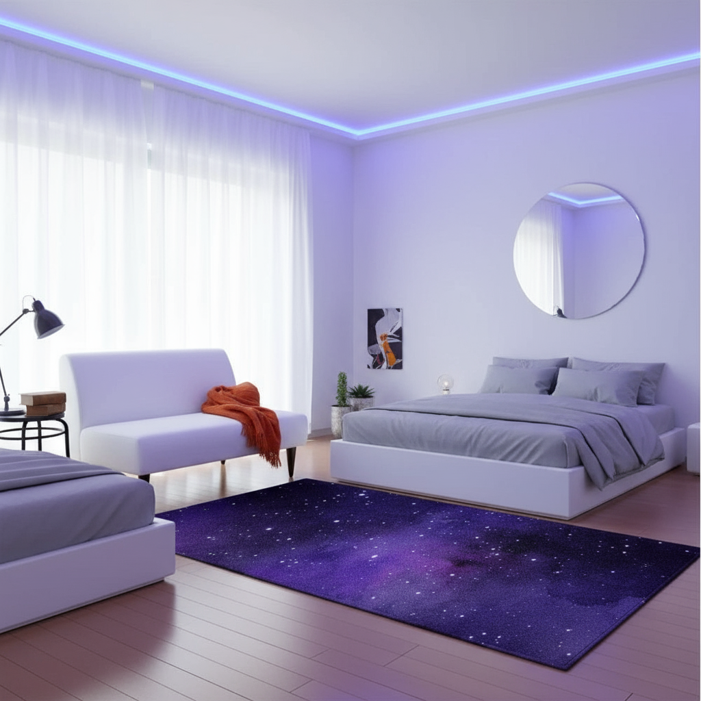 Tapis étoilé pour chambre d'enfant Intersidérale - Créez un Univers Magique pour Votre Petit Astronaute
