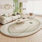 Ma boutique Beige / 80x120cm Tapis forme irrégulière de salon Beige contour vert