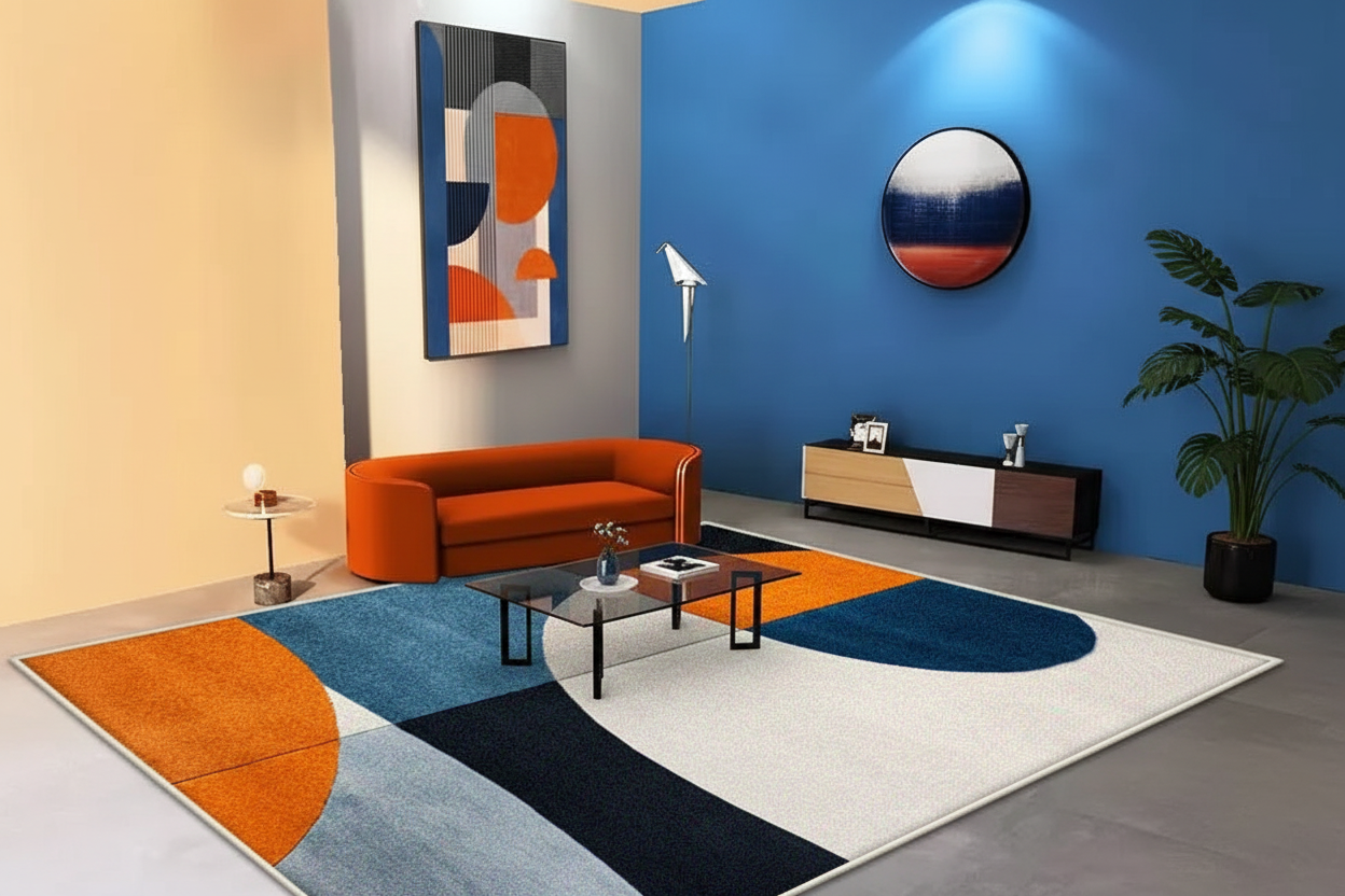 Tapis géométrique moderne - Espace ouvert contemporain