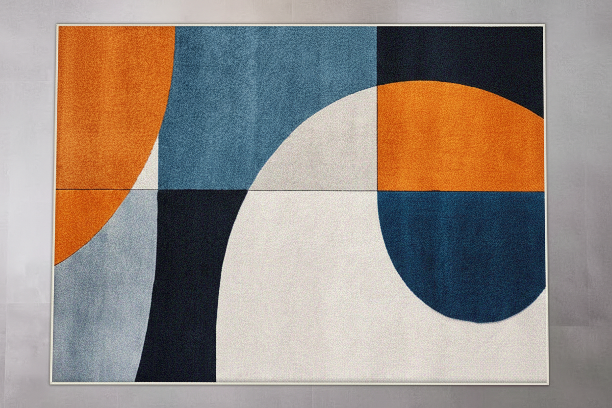 Tapis géométrique moderne - Vue aérienne du dessus