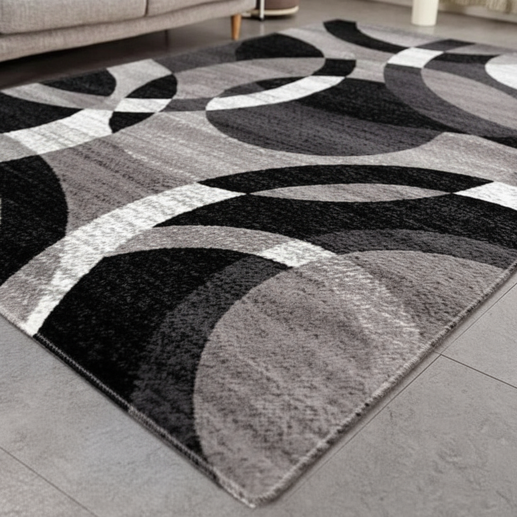 Tapis géométrique moderne au style nordique pour un intérieur tendance
