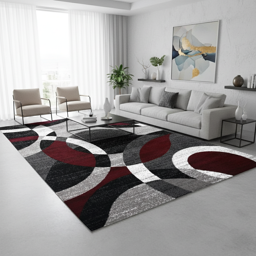 Tapis géométrique moderne Nordique pour une ambiance contemporaine