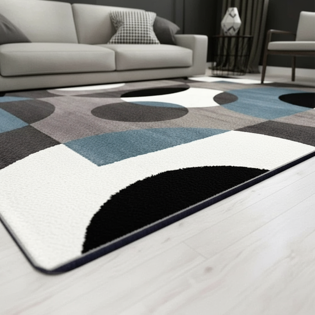 Tapis géométrique nordique en forme artistique pour une décoration moderne