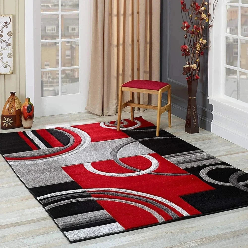 Cosysol Rouge / 40x60cm 16x24inch Tapis géométrique Nordique Rouge Apaisant