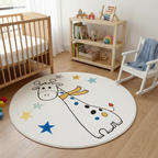 Tapis girafe chambre bébé rond pour un univers tendre et ludique
