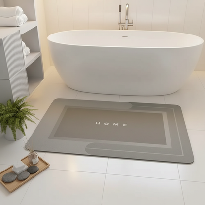 Tapis gris baignoire îlot