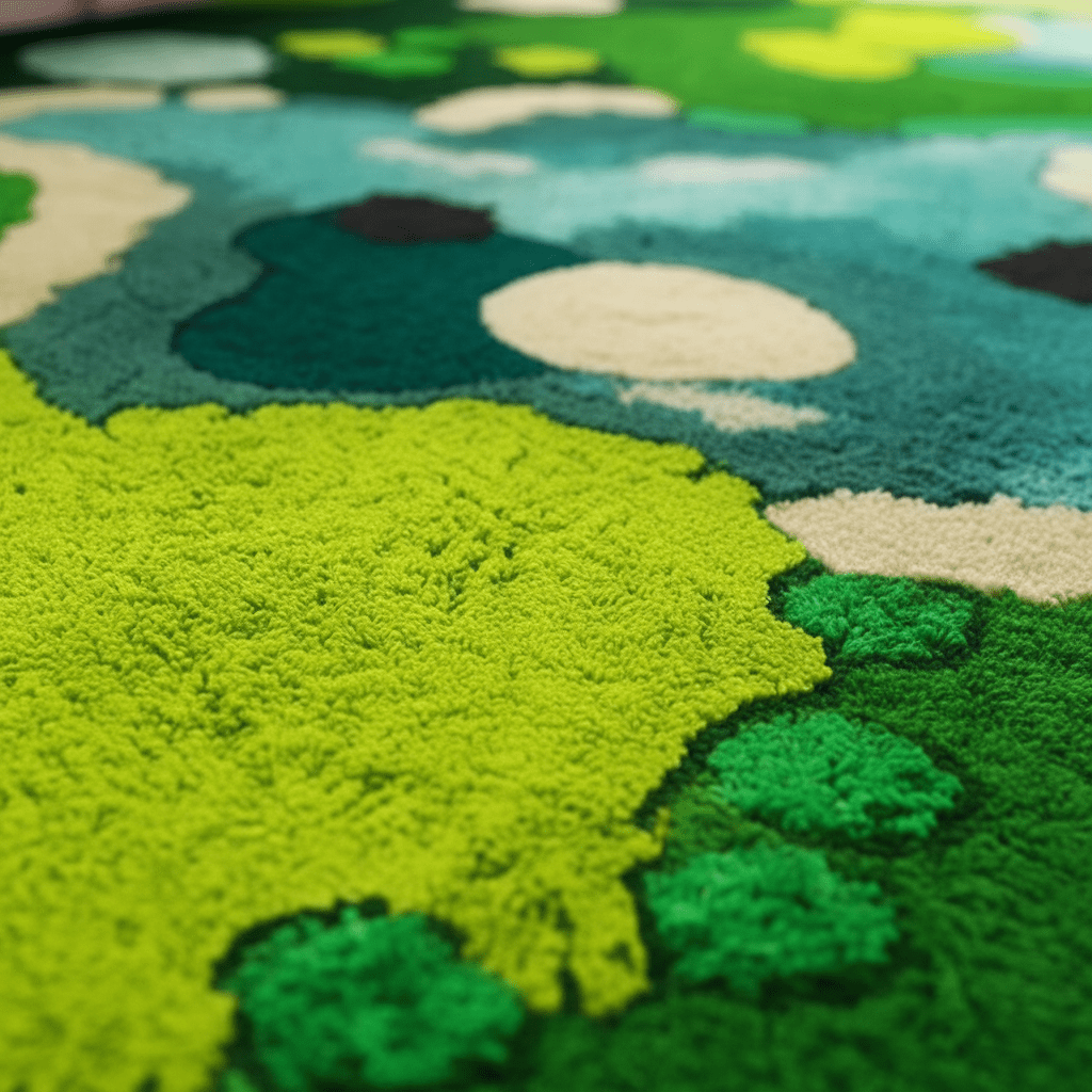 Tapis irrégulier en velours court fantaisie