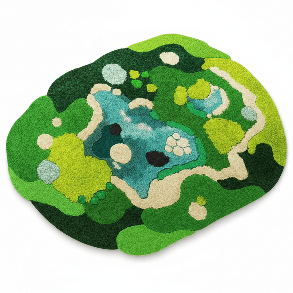 Tapis irrégulier en velours court fantaisie