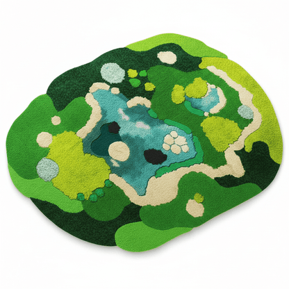 Tapis irrégulier en velours court fantaisie