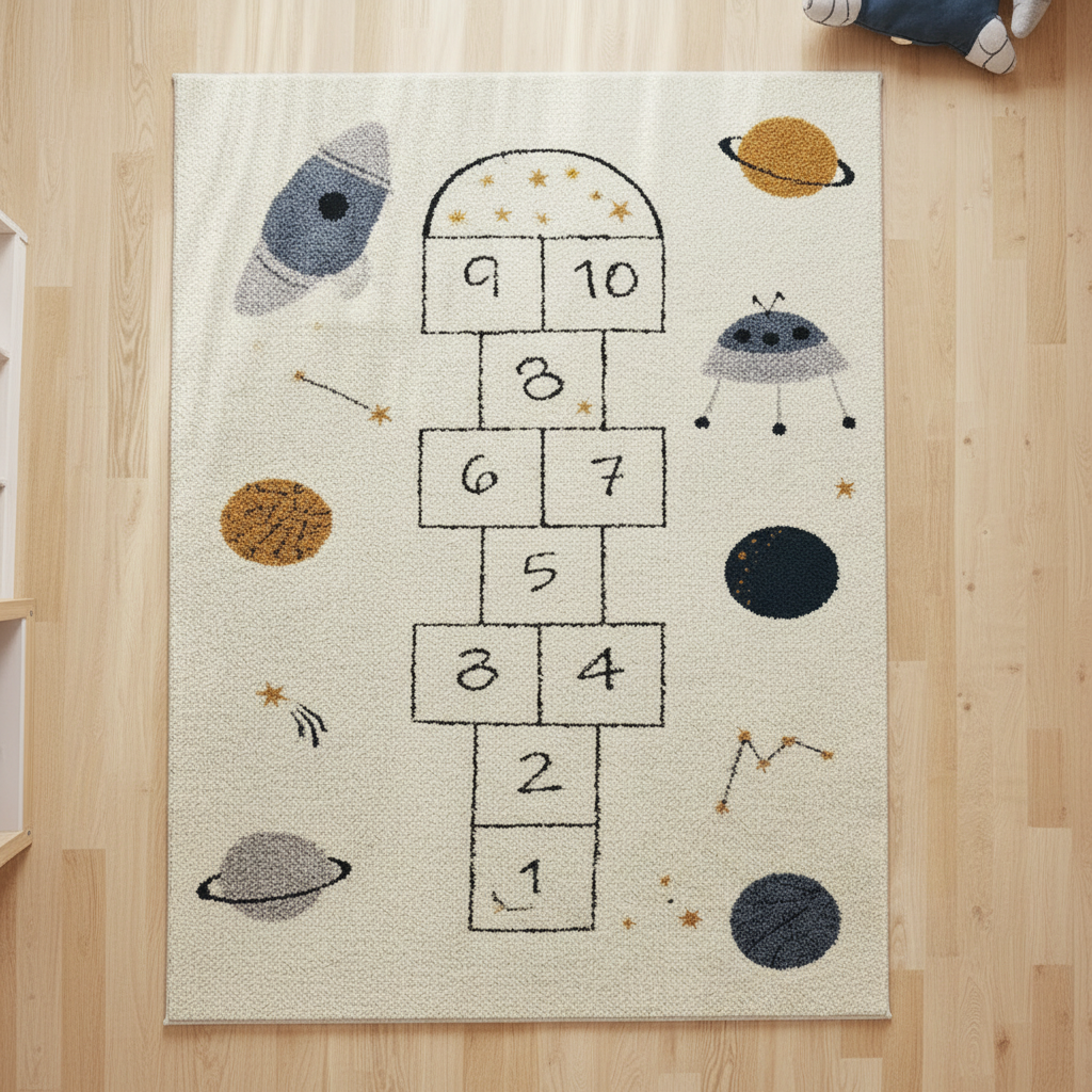 Tapis marelle espace - flat lay