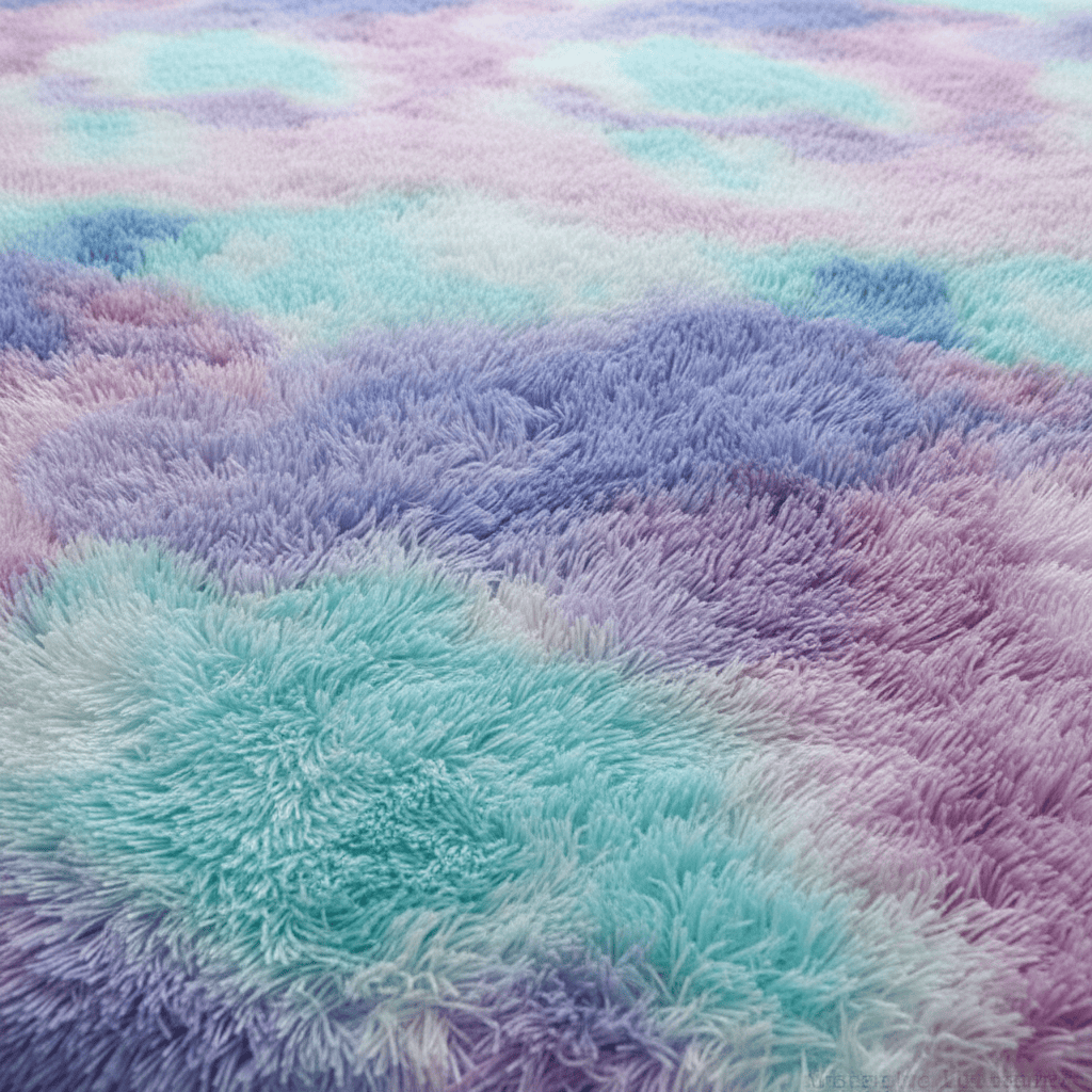 Tapis moelleux arc-en-ciel violet pour un intérieur confortable et stylé