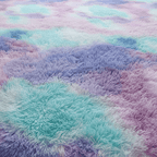 Tapis moelleux arc-en-ciel violet pour un intérieur confortable et stylé