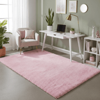 Tapis moelleux rose Shaggy pour un intérieur cosy et tendance