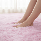 Tapis moelleux rose Shaggy pour un intérieur cosy et tendance