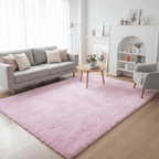 Tapis moelleux rose Shaggy pour un intérieur cosy et tendance
