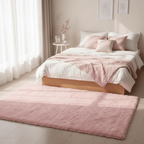 Tapis moelleux rose Shaggy pour un intérieur cosy et tendance