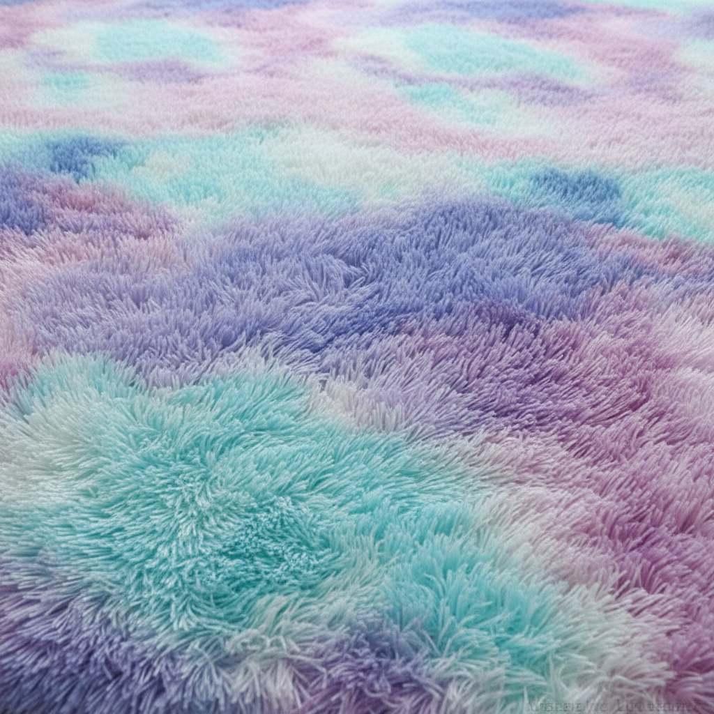 Tapis moelleux Shaggy arc-en-ciel Violet - survol
