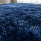 Tapis moelleux Shaggy Bleu Marine - survol