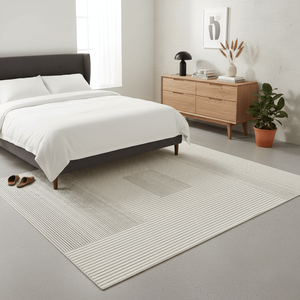 Tapis nordique géométrique pour chambre au style scandinave