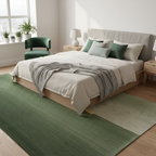 Tapis nordique vert élégant pour une chambre au style moderne