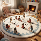 Tapis rond alphabet bébé pour chambre d'enfant