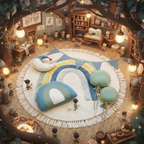 Tapis Rond Bébé Arc-En-Ciel Bleu pour la Chambre