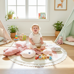 Tapis rond bébé arc-en-ciel mignon pour une chambre douce